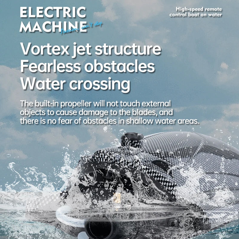 WaveUpix 40KM/H High-Speed RC Boat with Vortex Jet Propulsion, 150M Range and Dual-Layer Waterproofing