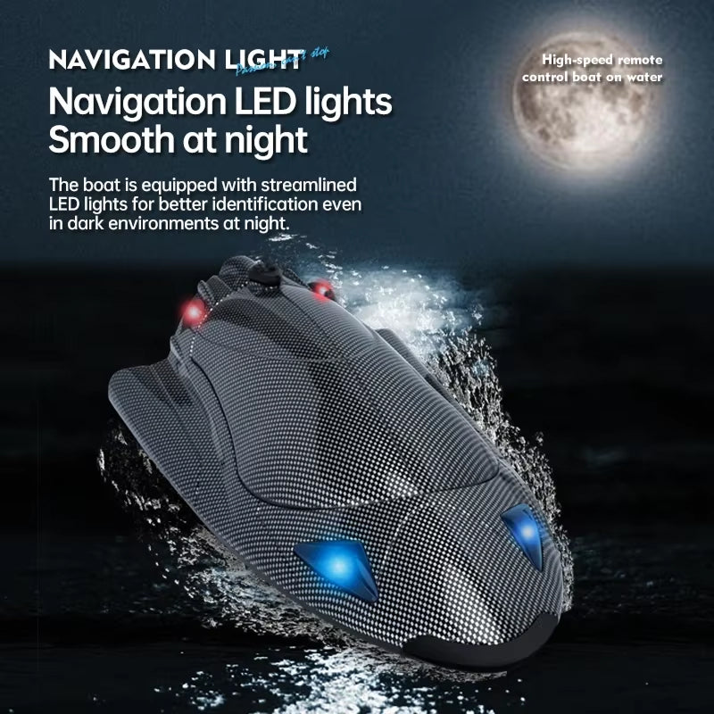 WaveUpix 40KM/H High-Speed RC Boat with Vortex Jet Propulsion, 150M Range and Dual-Layer Waterproofing