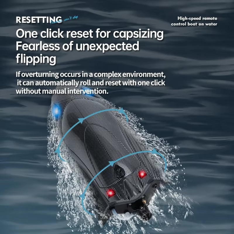 WaveUpix 40KM/H High-Speed RC Boat with Vortex Jet Propulsion, 150M Range and Dual-Layer Waterproofing