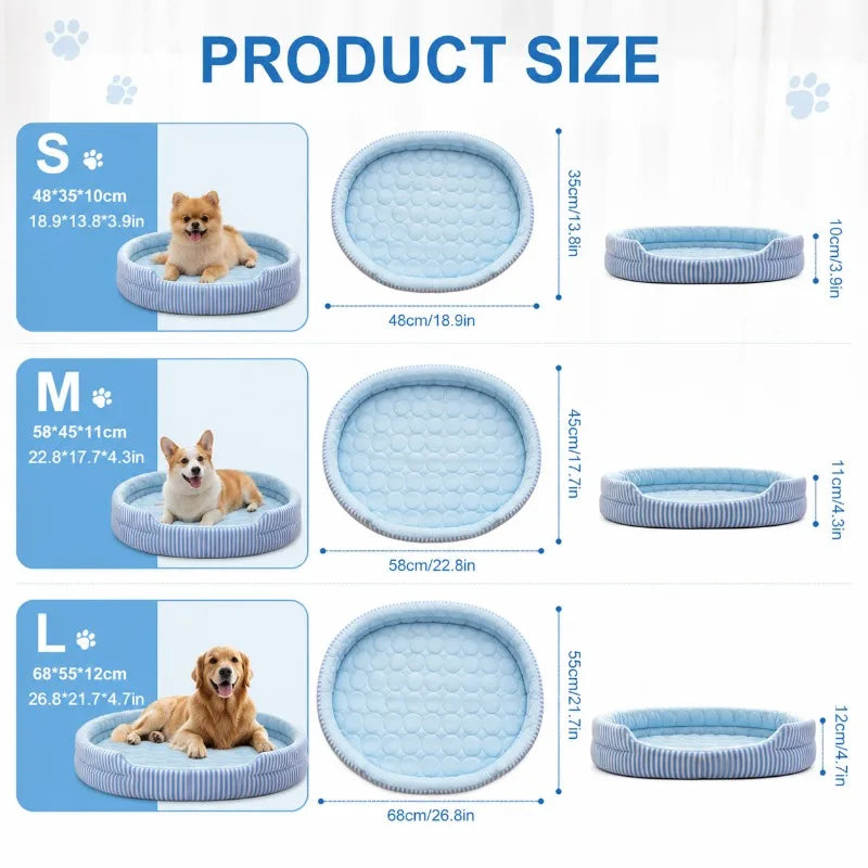 WelRigno Cooling Dog Bed with Ice Thread Technology