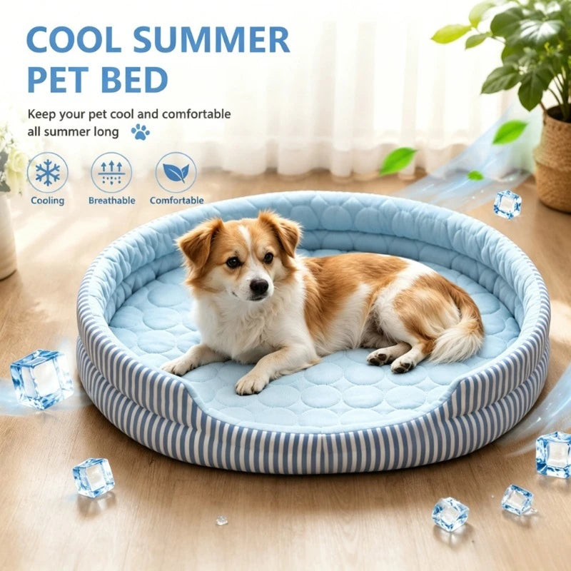 WelRigno Cooling Dog Bed with Ice Thread Technology