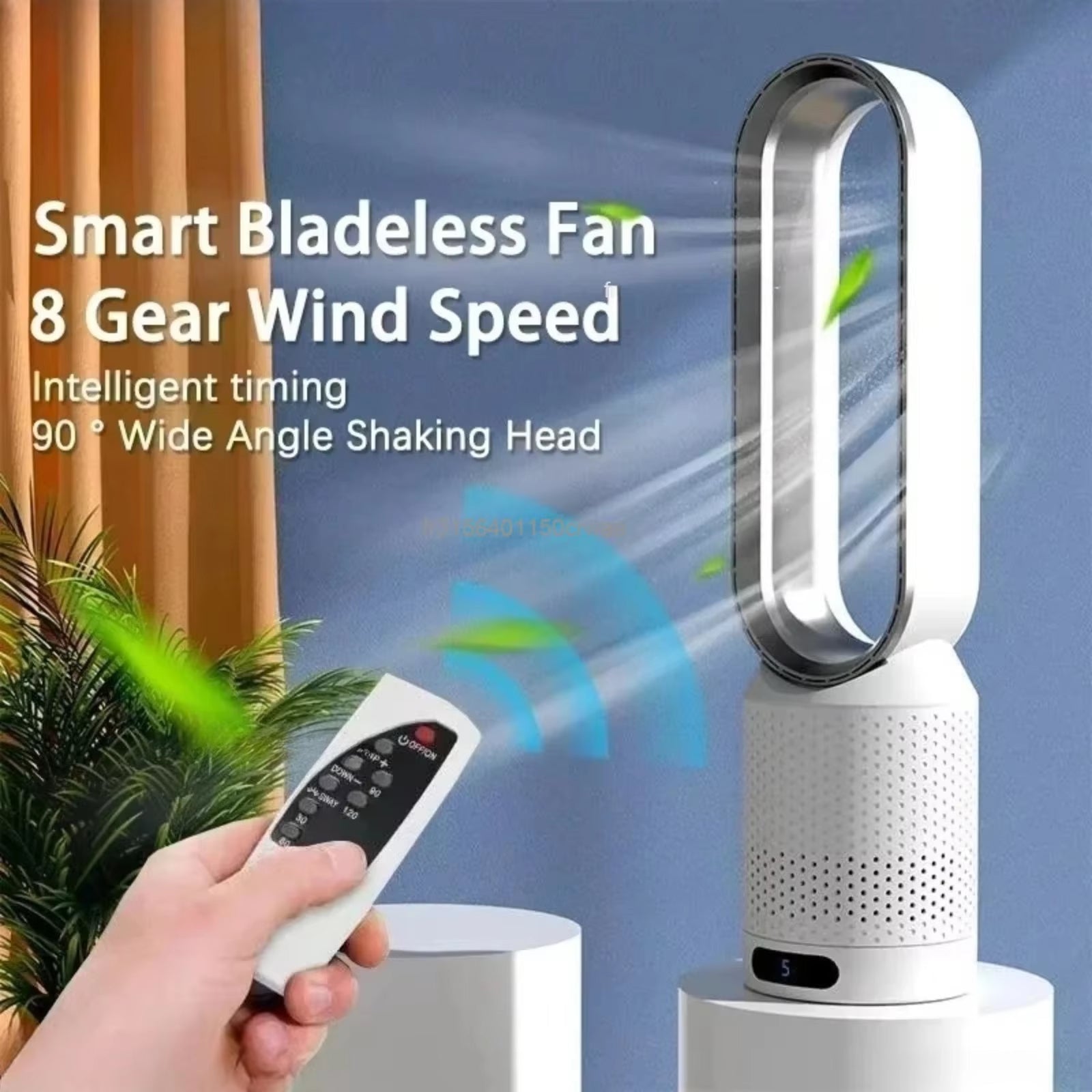 WhisParu Silent Bladeless Fan with Air Purification