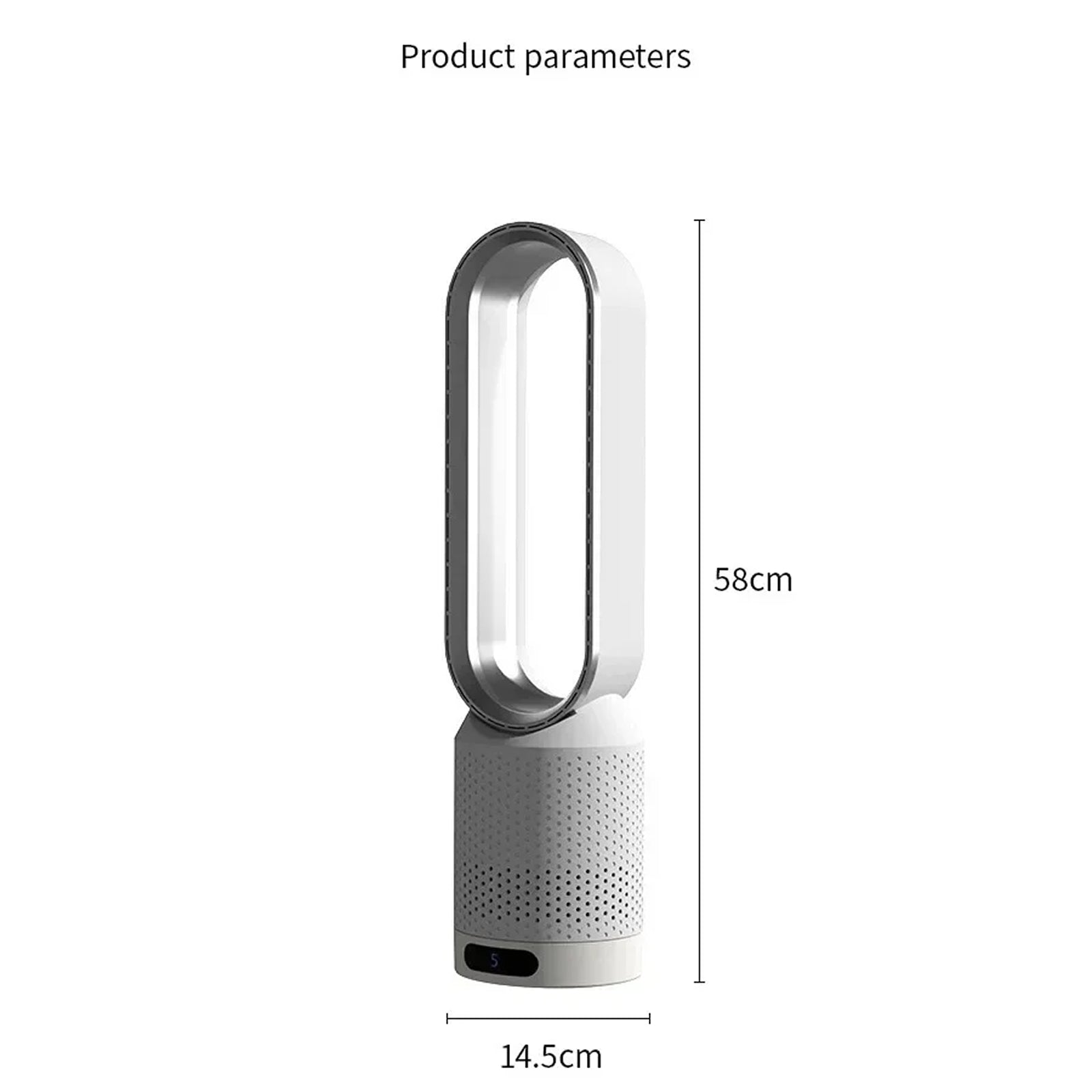 WhisParu Silent Bladeless Fan with Air Purification