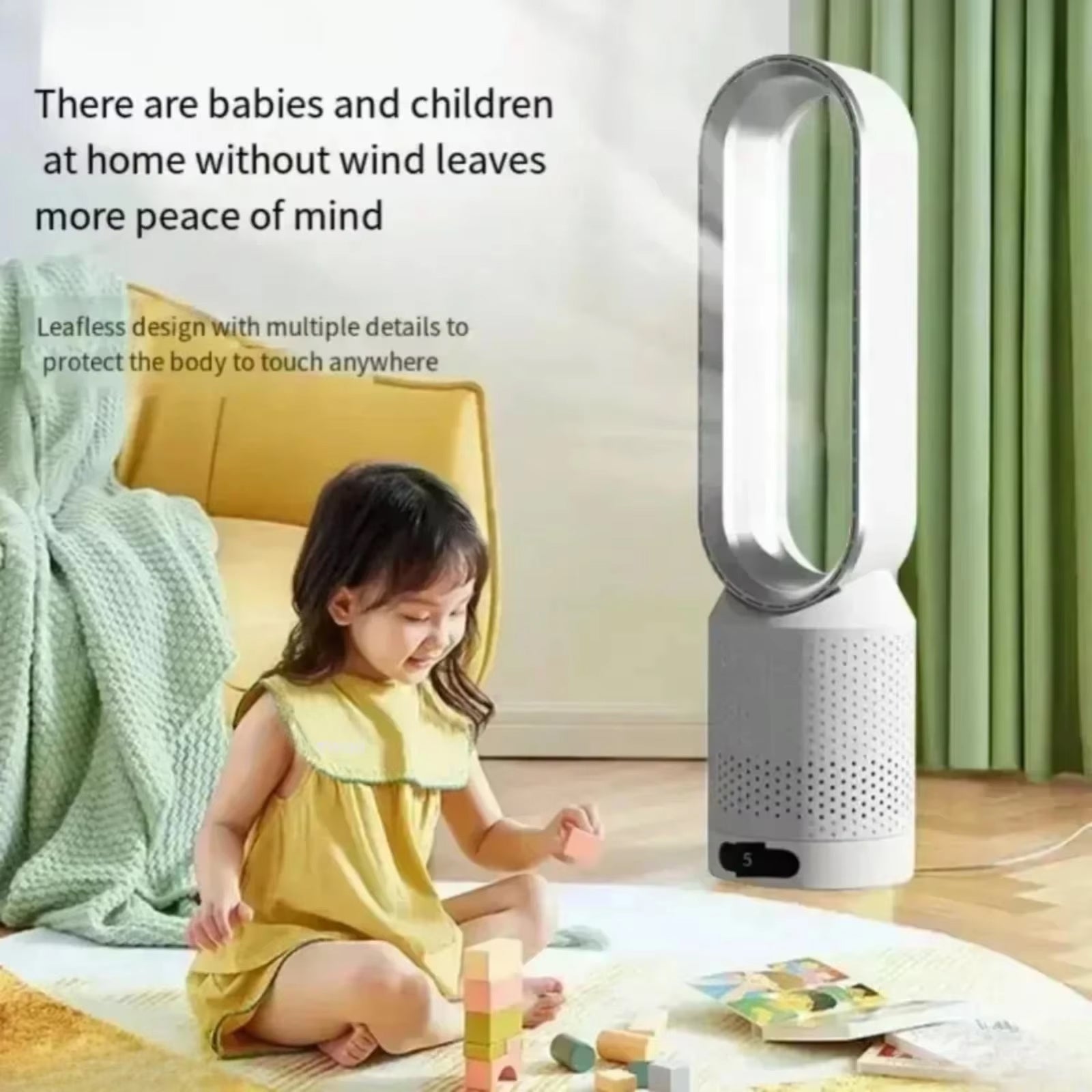 WhisParu Silent Bladeless Fan with Air Purification