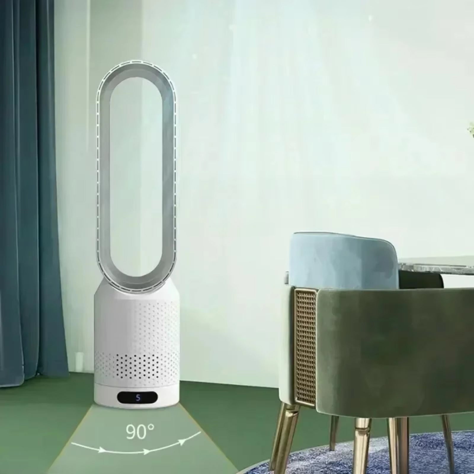 WhisParu Silent Bladeless Fan with Air Purification