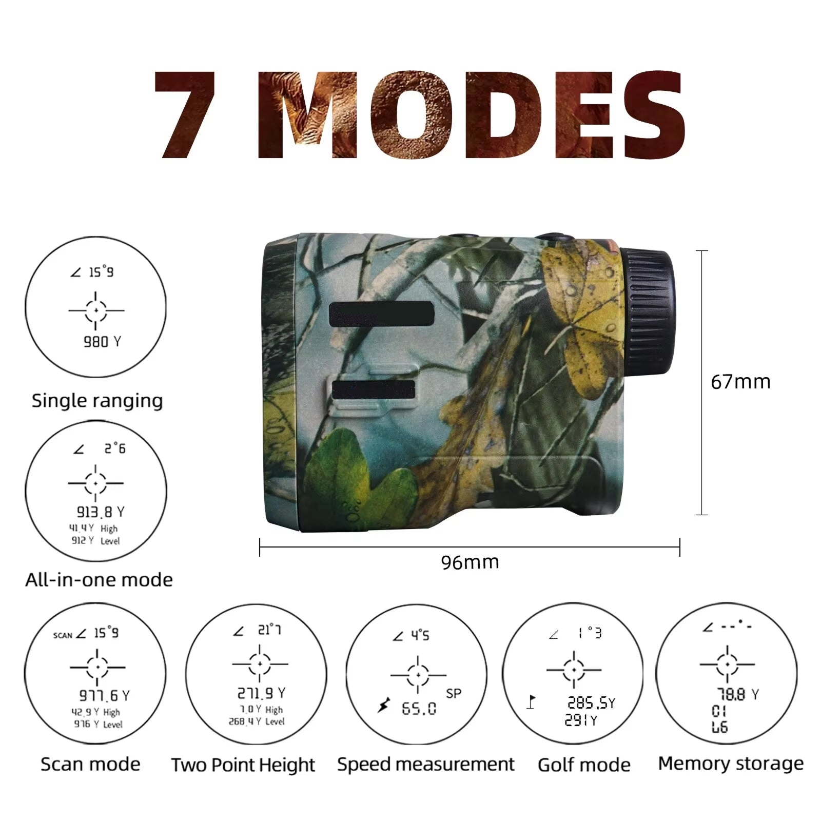 WildRange 1000-Yard Laser Rangefinder for Hunting and Golf