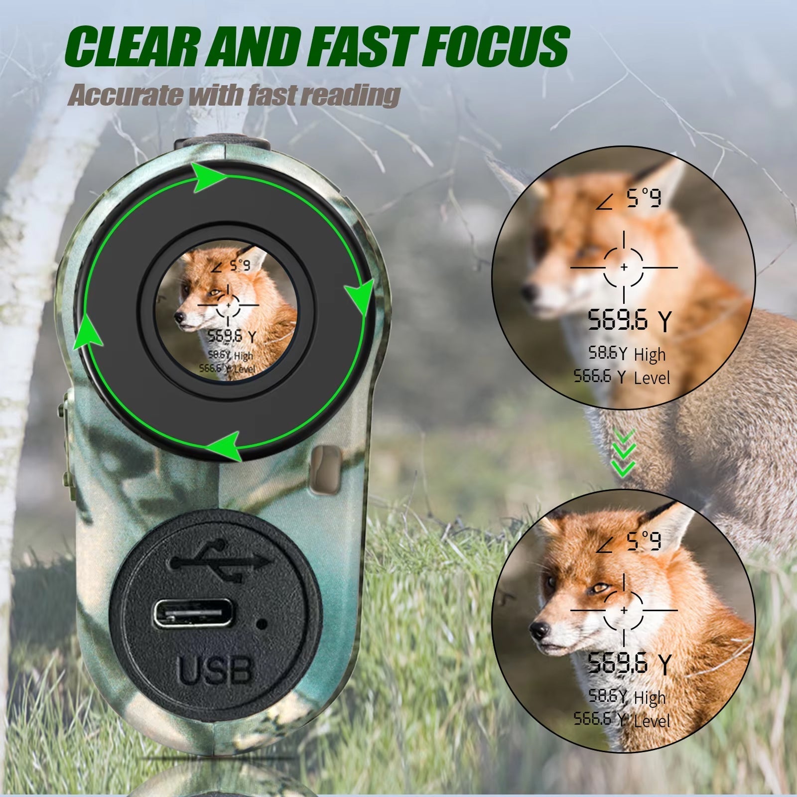 WildRange 1000-Yard Laser Rangefinder for Hunting and Golf