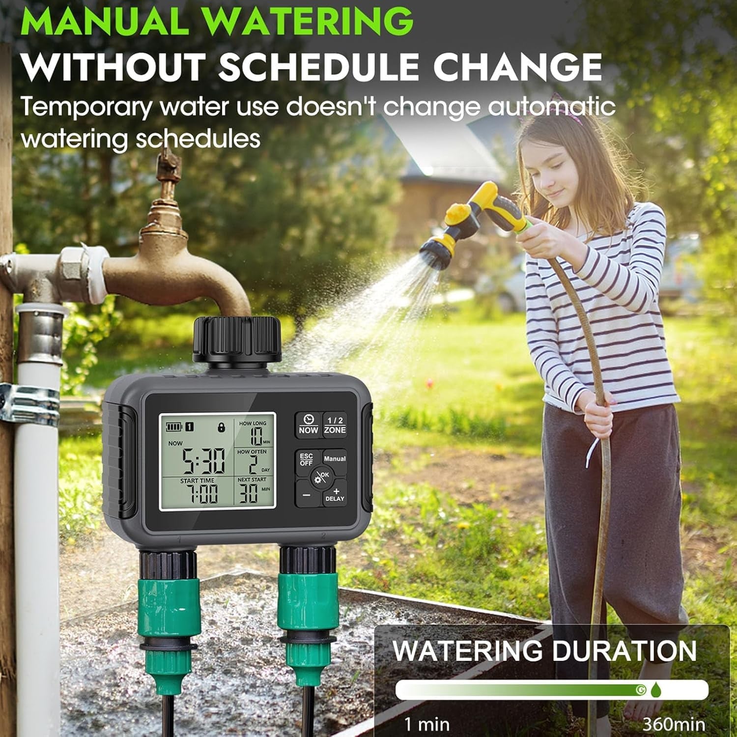 WiseDrox Dual-Zone Smart Sprinkler Controller - Standalone & Weatherproof