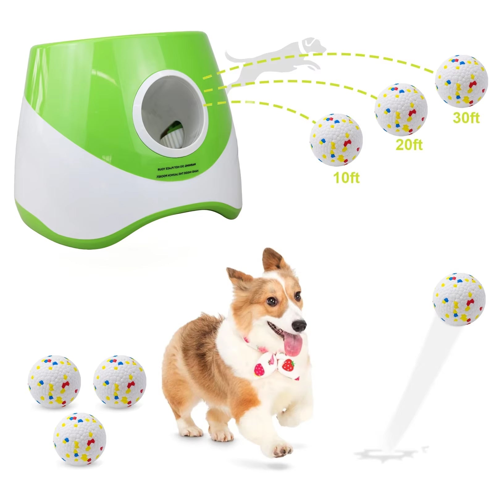 WoofLob Automatic Dog Ball Launcher with 3 Distance Settings, Infrared Sensor, 2600mAh Battery and Anti-Jam Technology