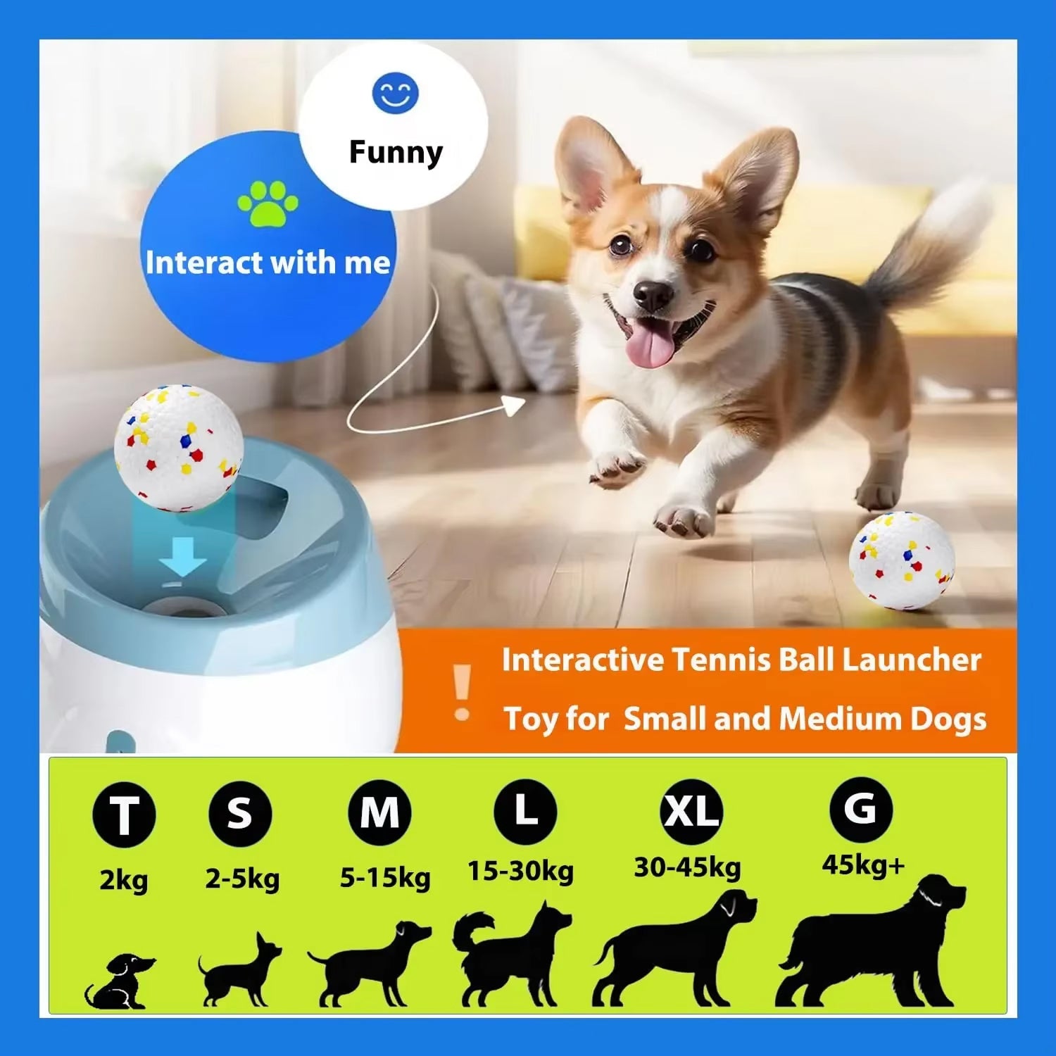 WoofLob Automatic Dog Ball Launcher with 3 Distance Settings, Infrared Sensor, 2600mAh Battery and Anti-Jam Technology