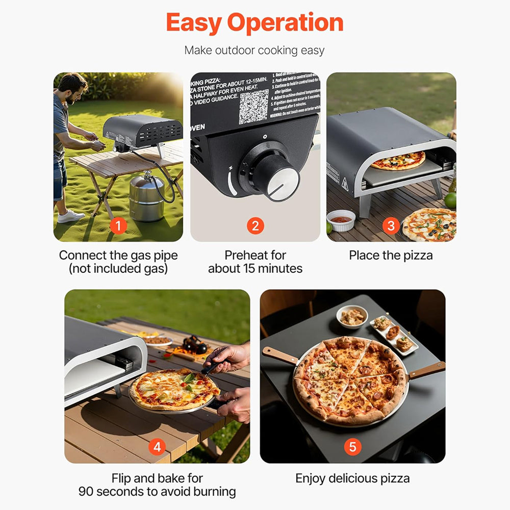 ZariKexi Portable Gas-Powered Outdoor Pizza Oven