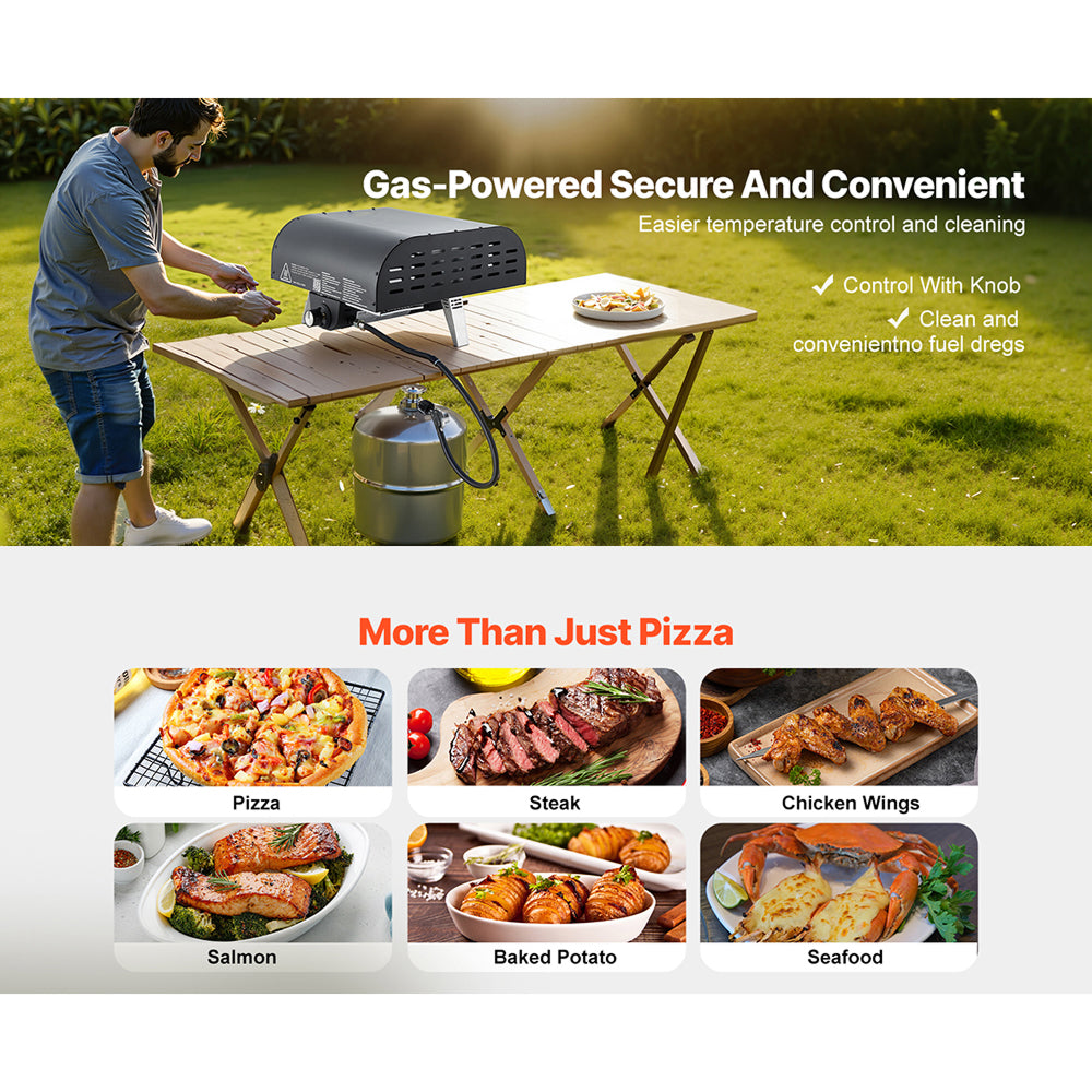 ZariKexi Portable Gas-Powered Outdoor Pizza Oven