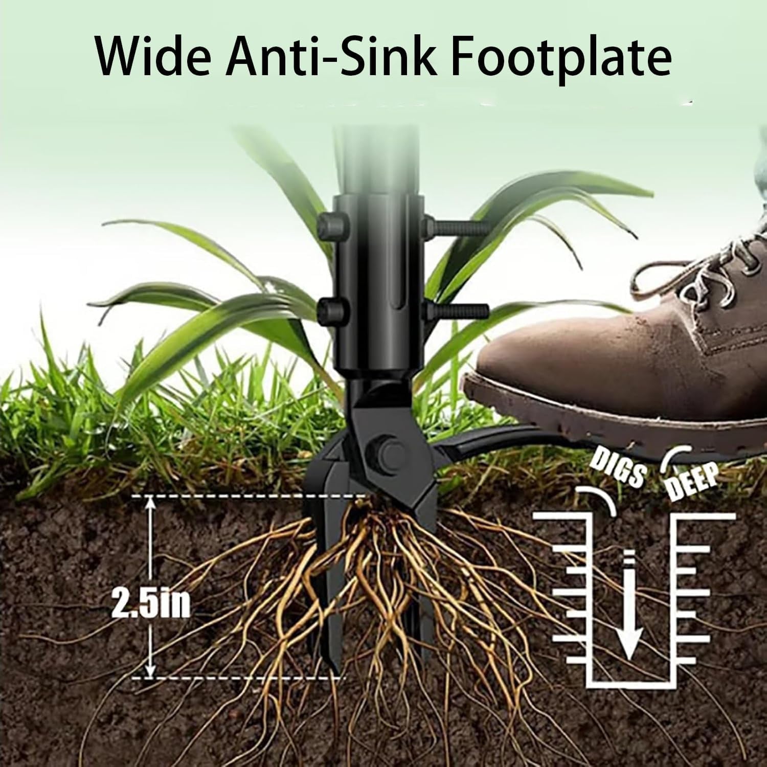 ZasJanee 40" Stand-Up Weed Puller with 4-Claw Steel Head