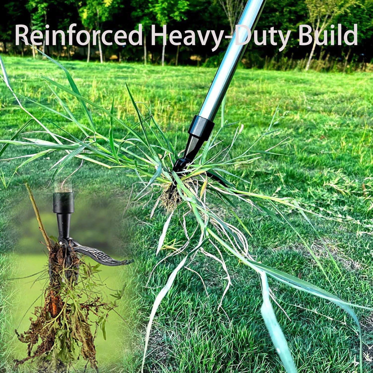 ZasJanee 40" Stand-Up Weed Puller with 4-Claw Steel Head