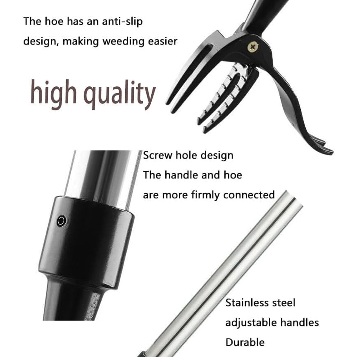 ZasJanee 40" Stand-Up Weed Puller with 4-Claw Steel Head