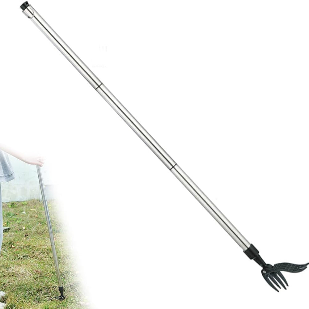ZasJanee 40" Stand-Up Weed Puller with 4-Claw Steel Head