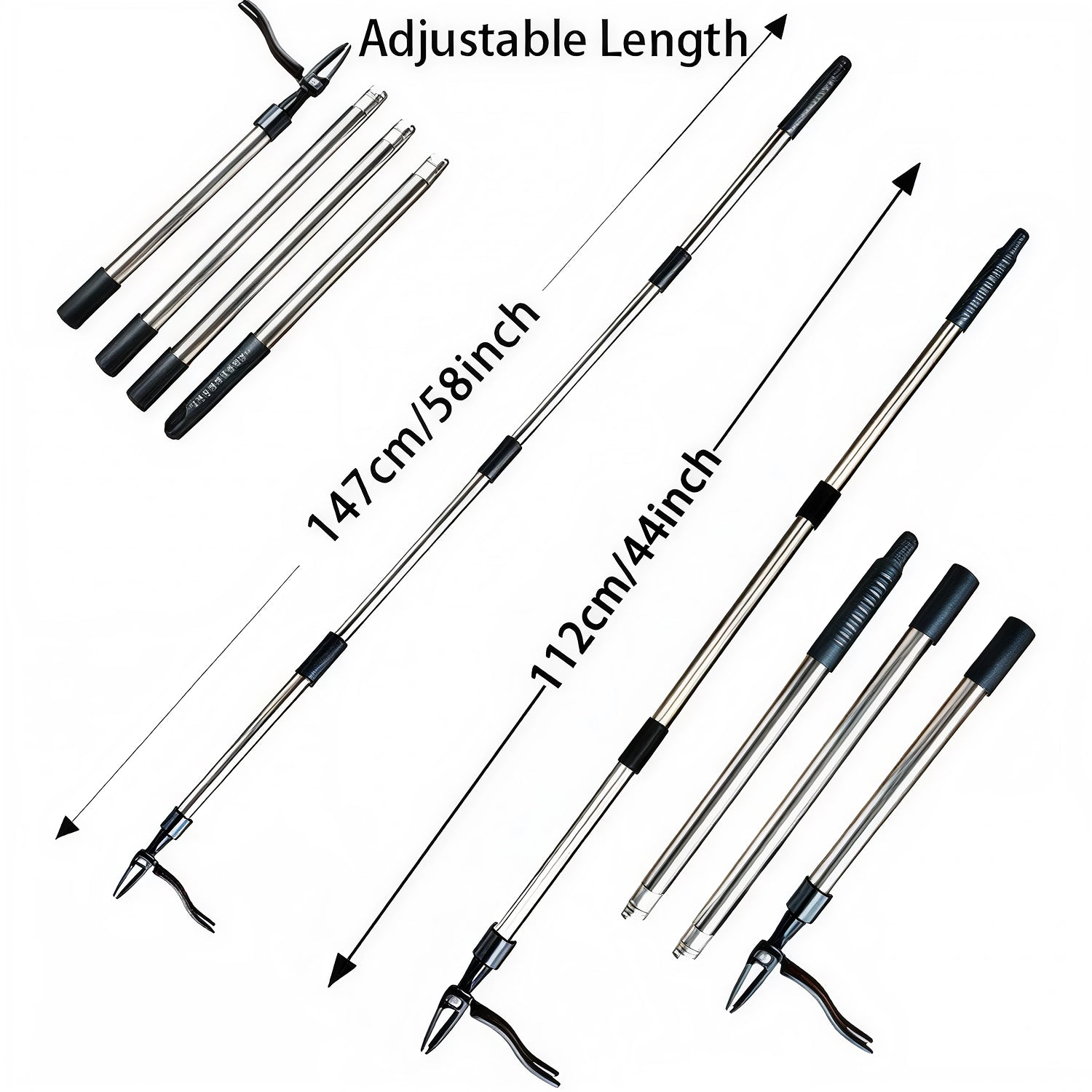 ZasJanee 40" Stand-Up Weed Puller with 4-Claw Steel Head