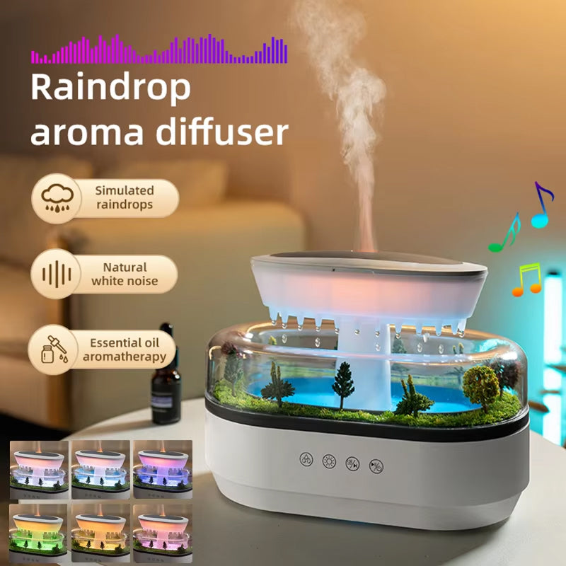 ZeniAuro Rain Cloud Humidifier Realistic Raindrop Effect 250ml 10H Runtime for Deep Sleep