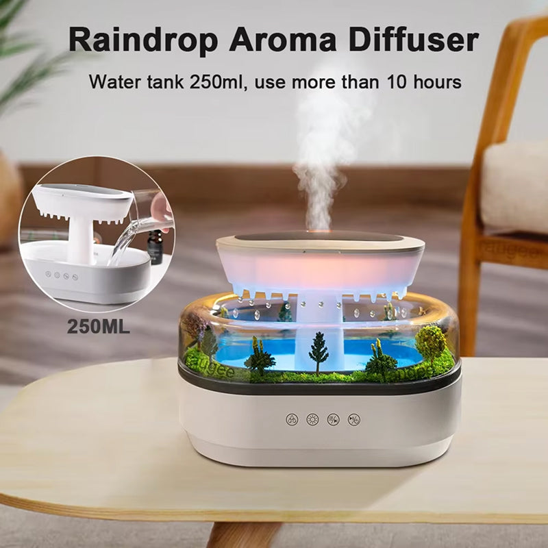 ZeniAuro Rain Cloud Humidifier Realistic Raindrop Effect 250ml 10H Runtime for Deep Sleep