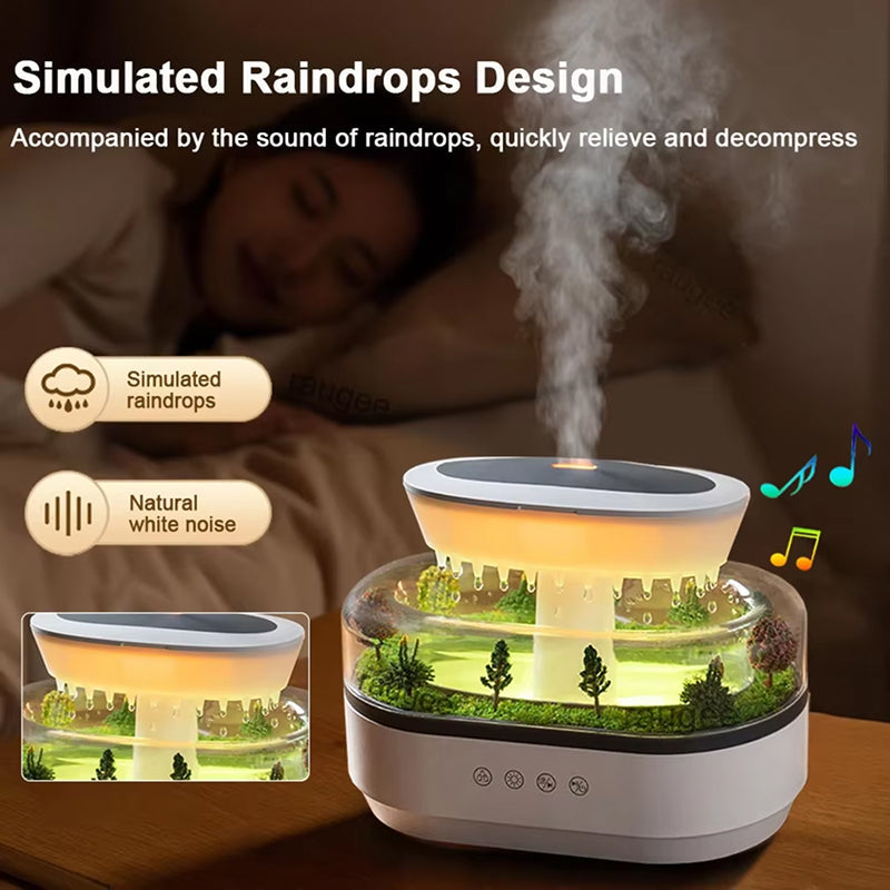 ZeniAuro Rain Cloud Humidifier Realistic Raindrop Effect 250ml 10H Runtime for Deep Sleep
