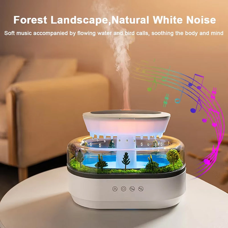 ZeniAuro Rain Cloud Humidifier Realistic Raindrop Effect 250ml 10H Runtime for Deep Sleep