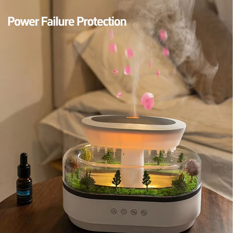 ZeniAuro Rain Cloud Humidifier Realistic Raindrop Effect 250ml 10H Runtime for Deep Sleep