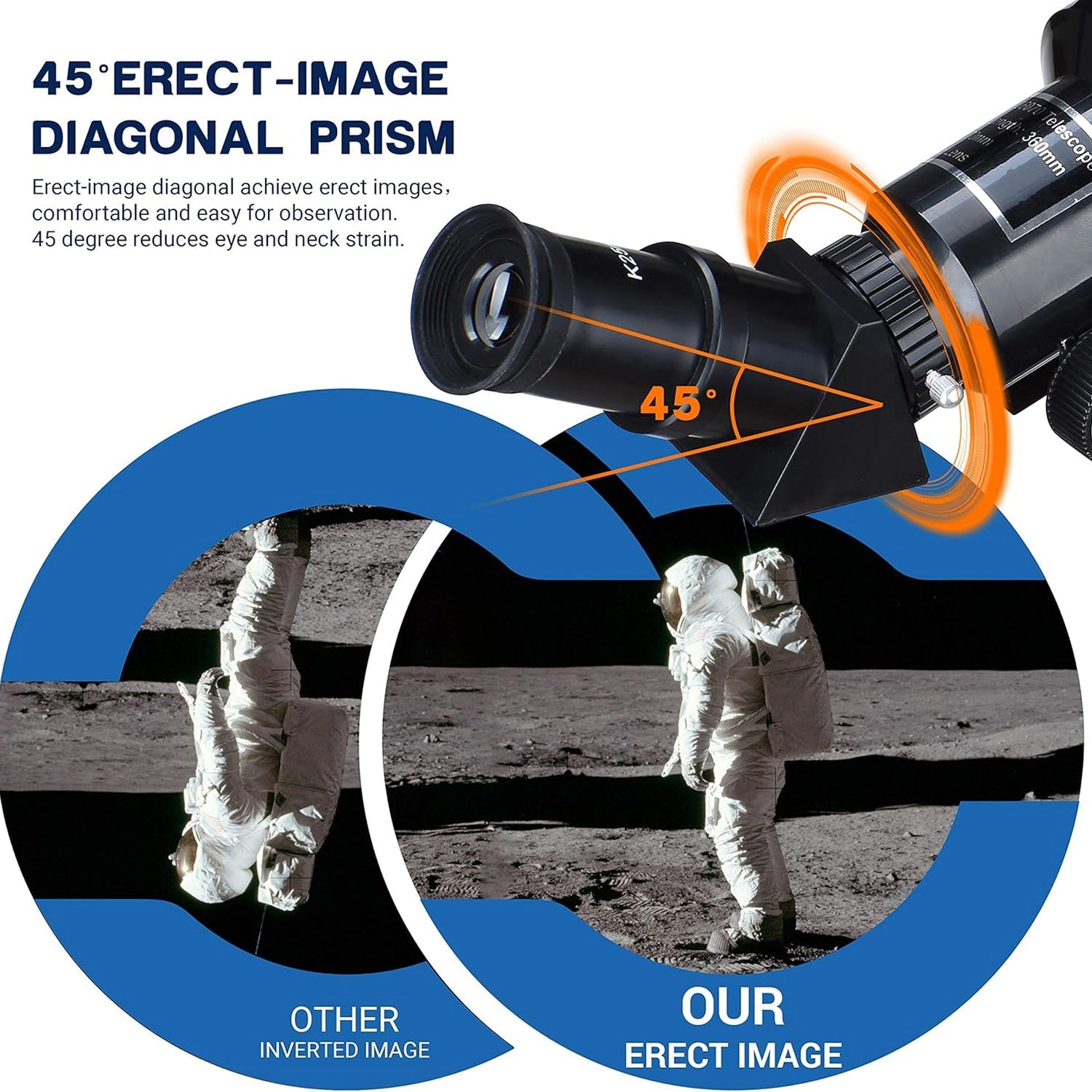 ZenoGaci Telescope for Planets 70mm Aperture 180X High Power Multi-Coated Optics