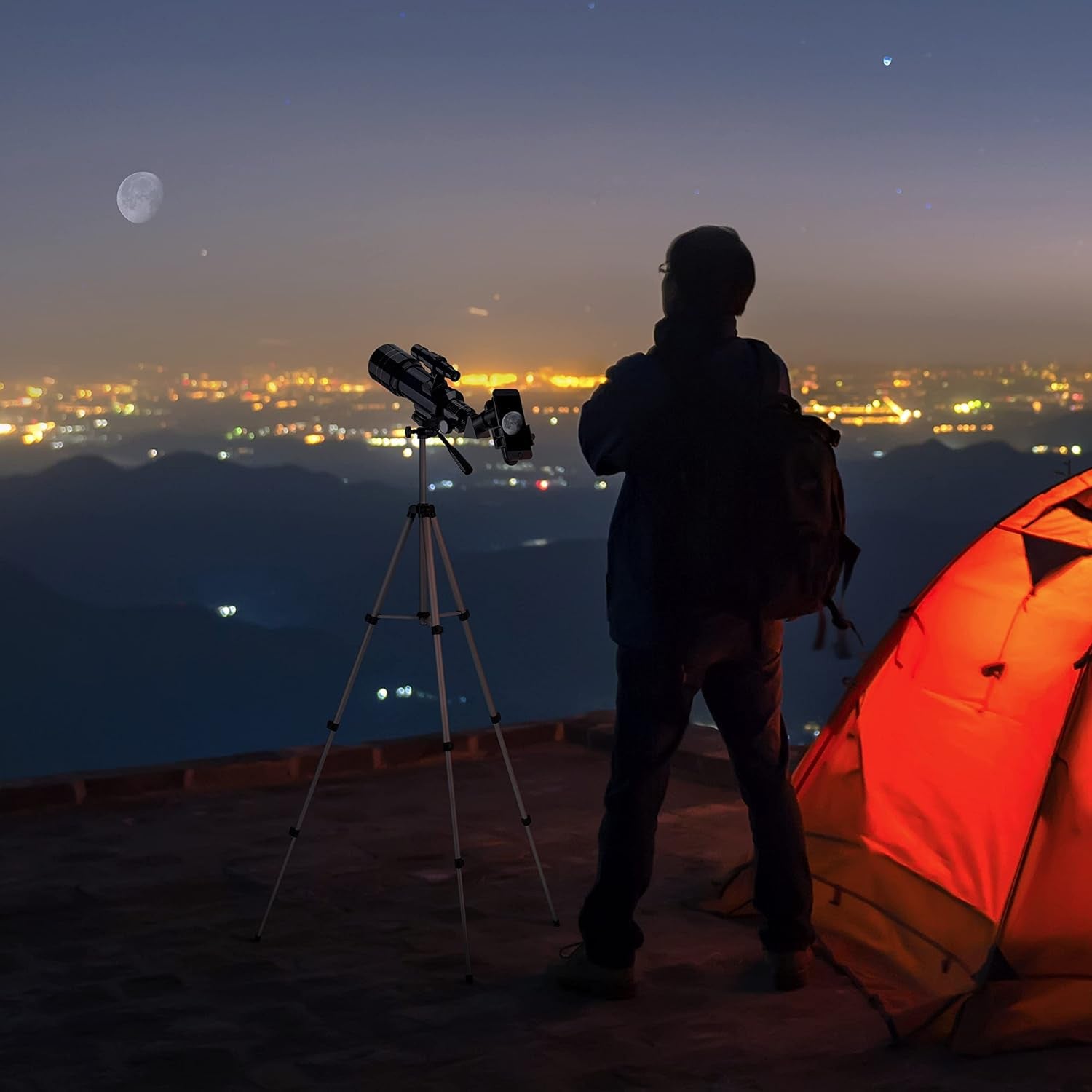 ZenoGaci Telescope for Planets 70mm Aperture 180X High Power Multi-Coated Optics