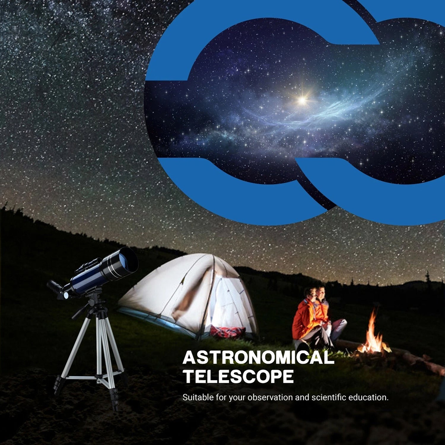 ZenoGaci Telescope for Planets 70mm Aperture 180X High Power Multi-Coated Optics
