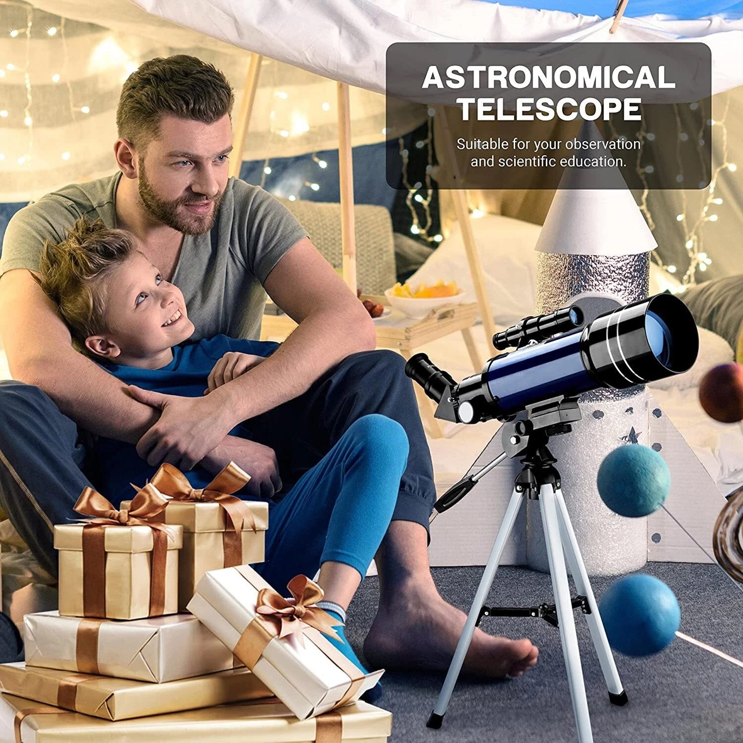ZenoGaci Telescope for Planets 70mm Aperture 180X High Power Multi-Coated Optics