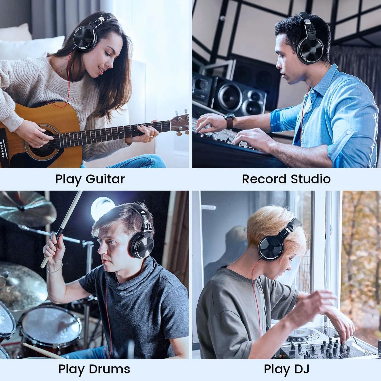 ZetaNase 50mm Driver Studio Monitoring Headphones with Dual-Interface