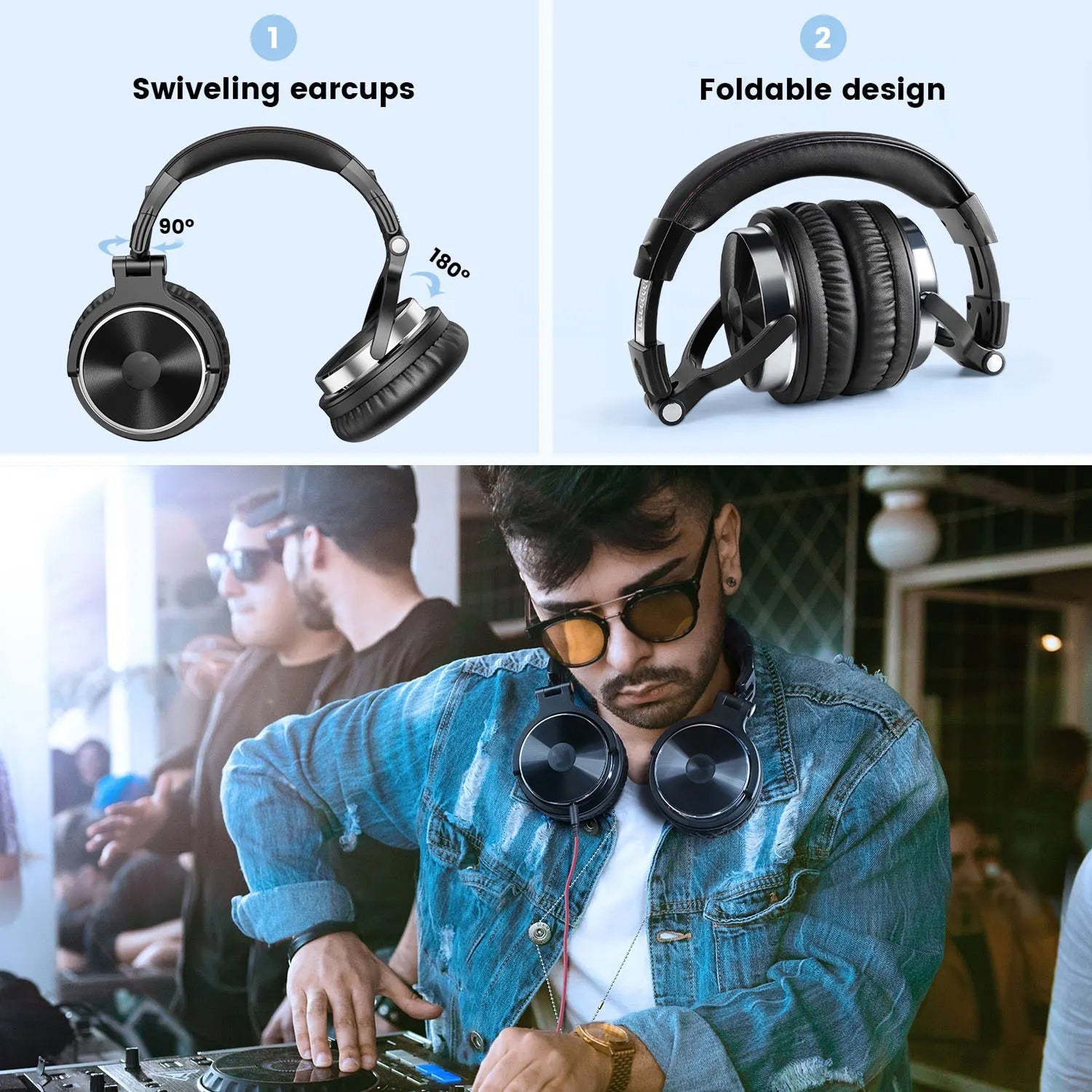 ZetaNase 50mm Driver Studio Monitoring Headphones with Dual-Interface
