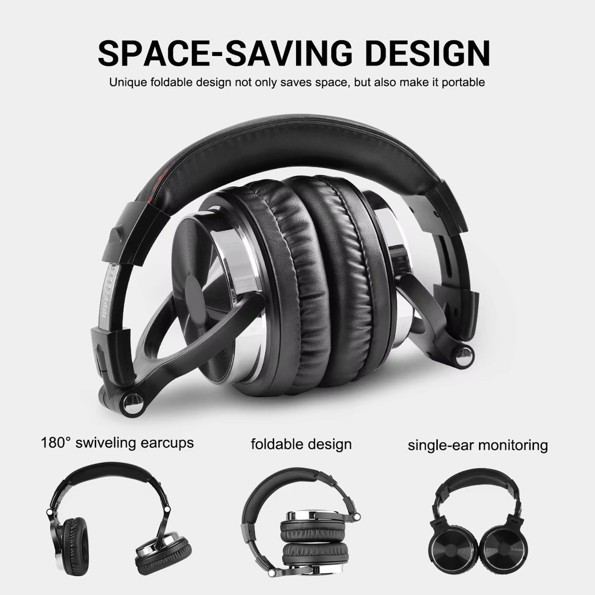 ZetaNase 50mm Driver Studio Monitoring Headphones with Dual-Interface