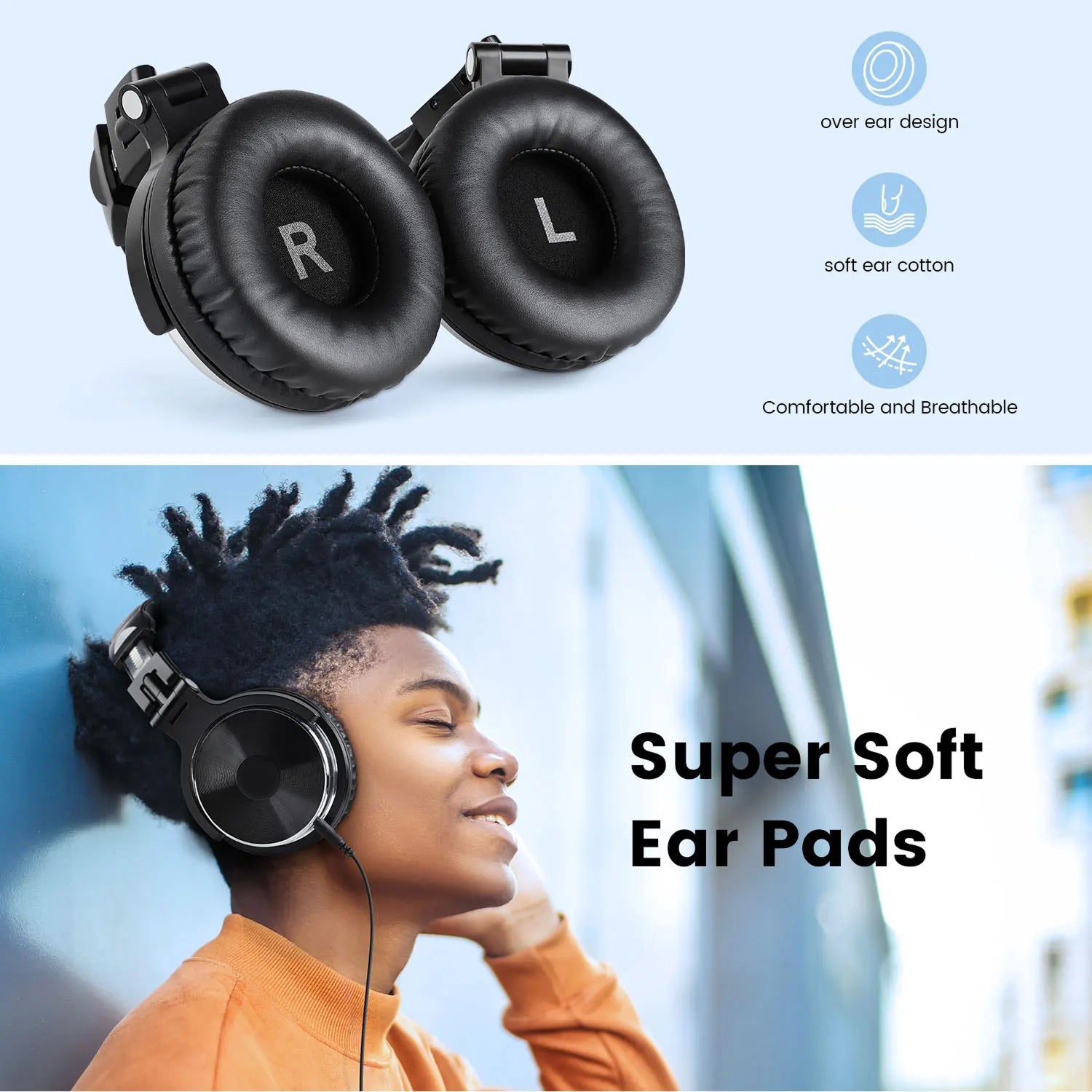 ZetaNase 50mm Driver Studio Monitoring Headphones with Dual-Interface
