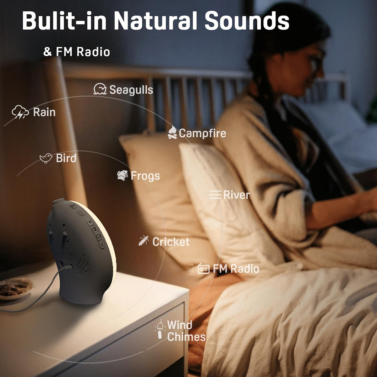 ZieMorni Sunrise Alarm Clock with Sunset Sleep Mode and Natural Sounds