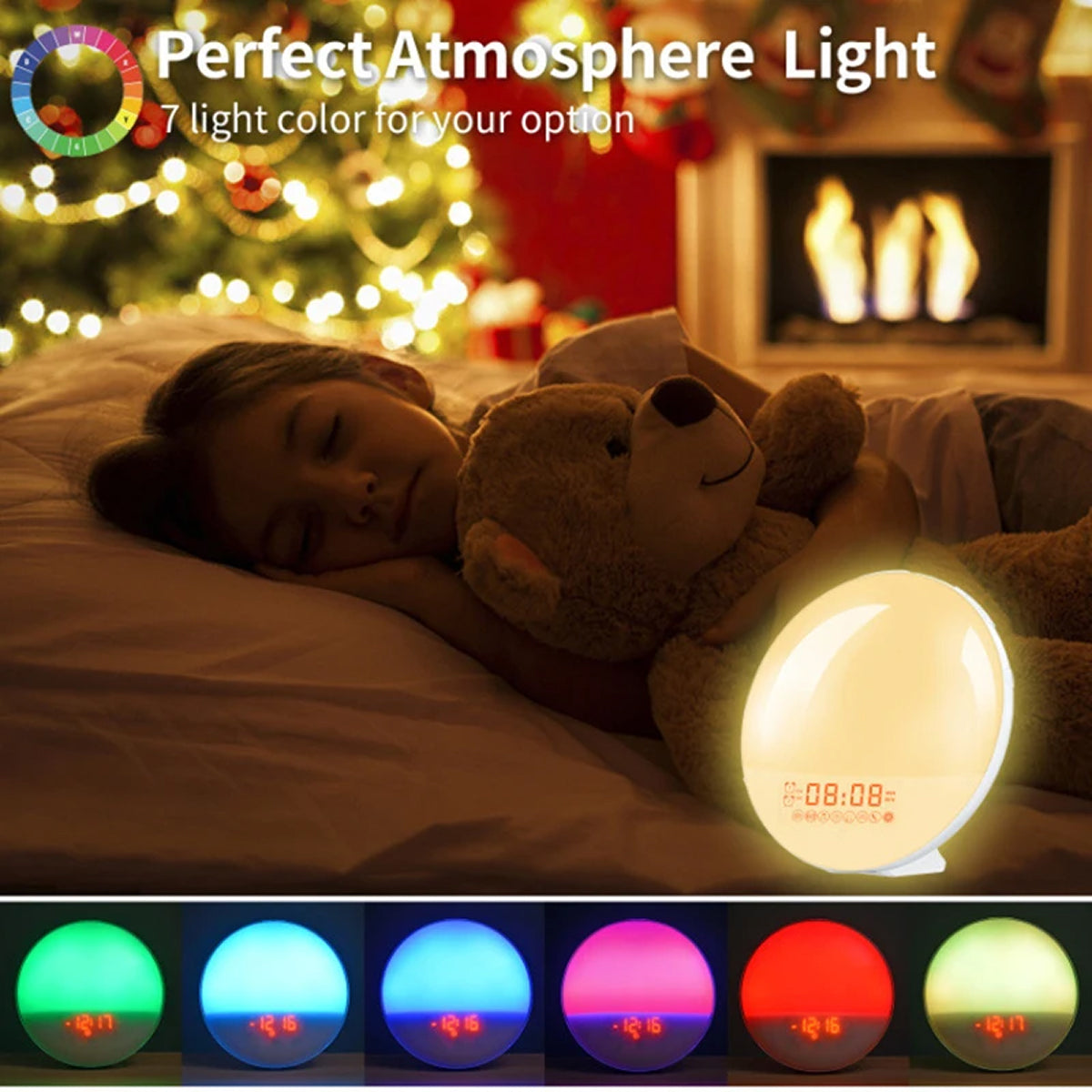 ZieMorni Sunrise Alarm Clock with Sunset Sleep Mode and Natural Sounds