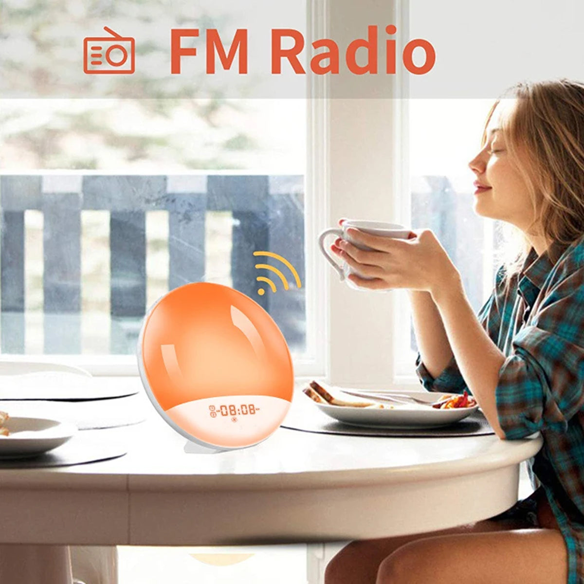 ZieMorni Sunrise Alarm Clock with Sunset Sleep Mode and Natural Sounds