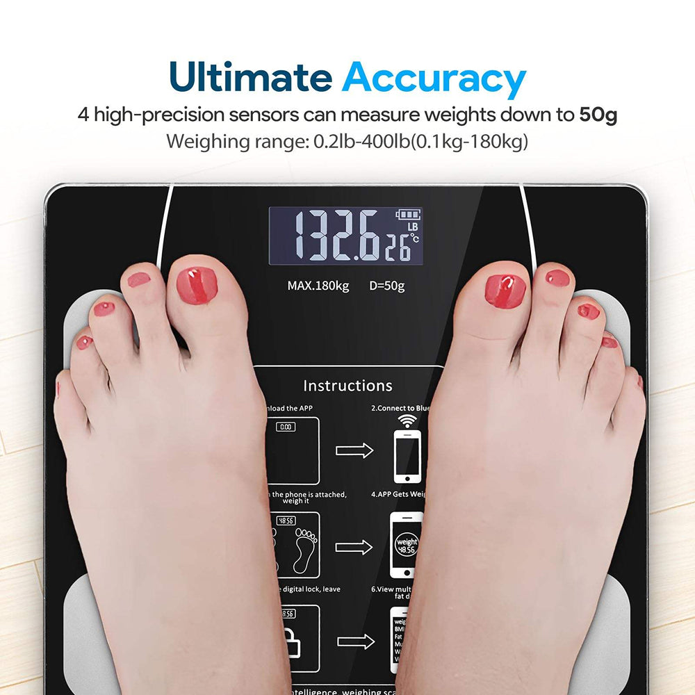 ZioScale Professional Smart Body Fat Scale with 13+ Bio-Metric Tracking, Medical-Grade 0.1kg Precision and Bluetooth 5.0 App Sync
