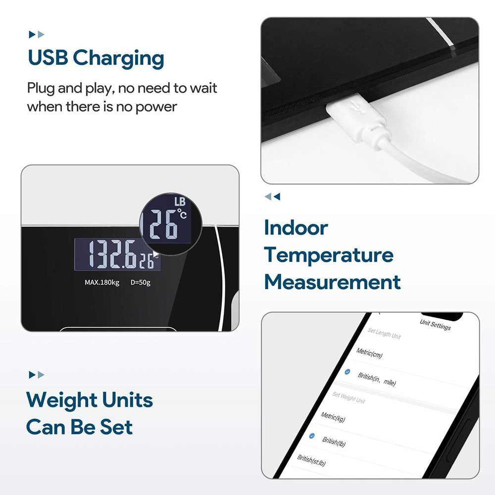 ZioScale Professional Smart Body Fat Scale with 13+ Bio-Metric Tracking, Medical-Grade 0.1kg Precision and Bluetooth 5.0 App Sync