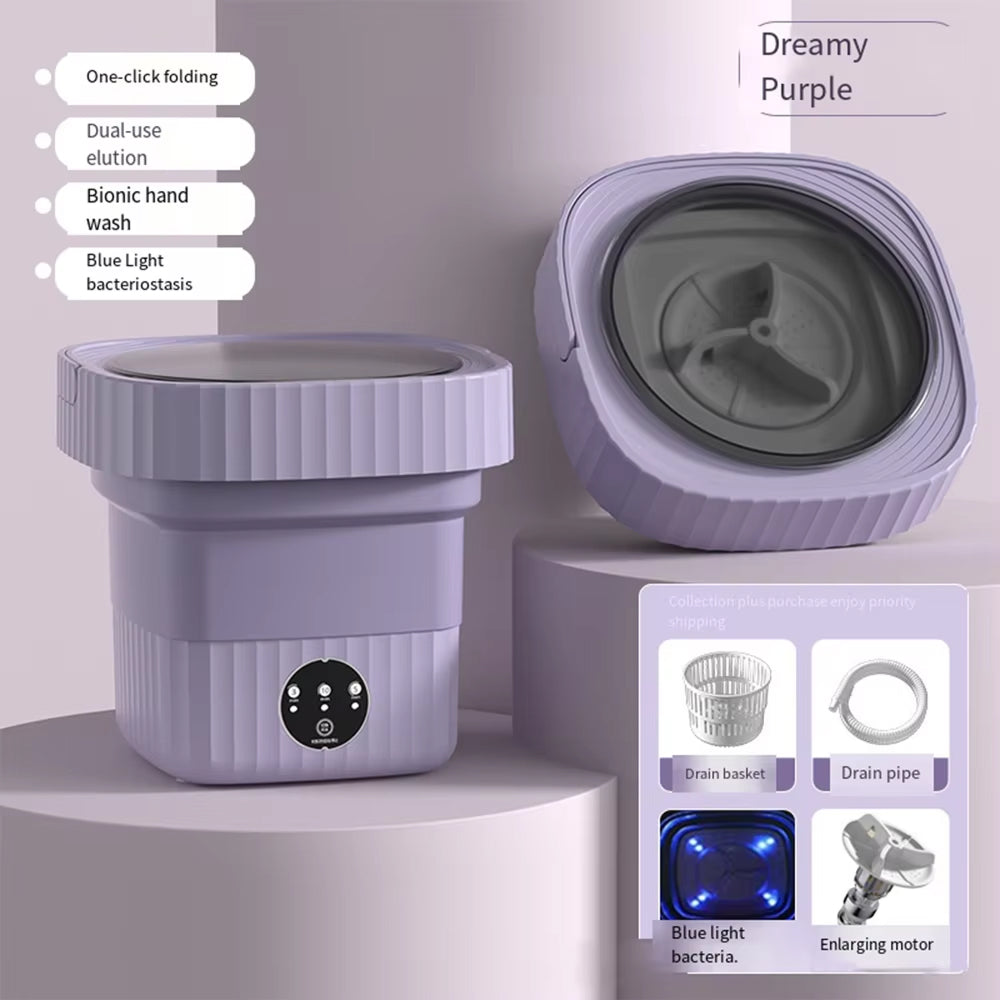 ZipWashi Portable Washing Machine 6L-18L Expandable Folding Washer with Ozone Sterilization
