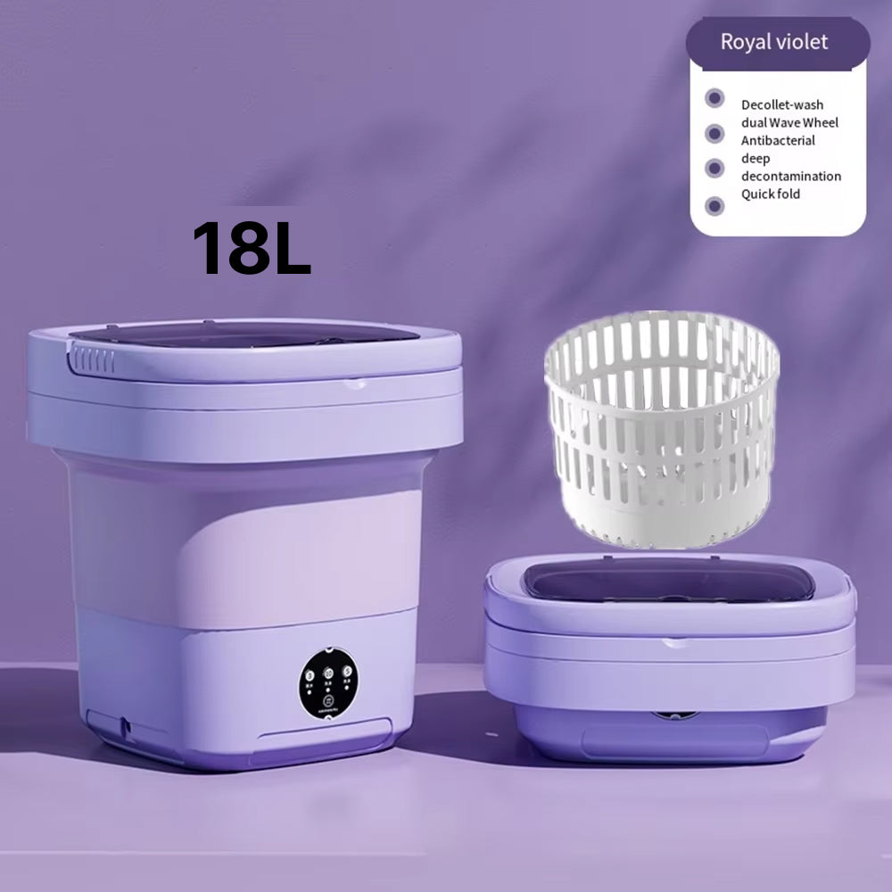 ZipWashi Portable Washing Machine 6L-18L Expandable Folding Washer with Ozone Sterilization